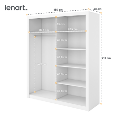 Szafa przesuwna z lustrem Idea ID-02 Lenart Kolekcja Idea