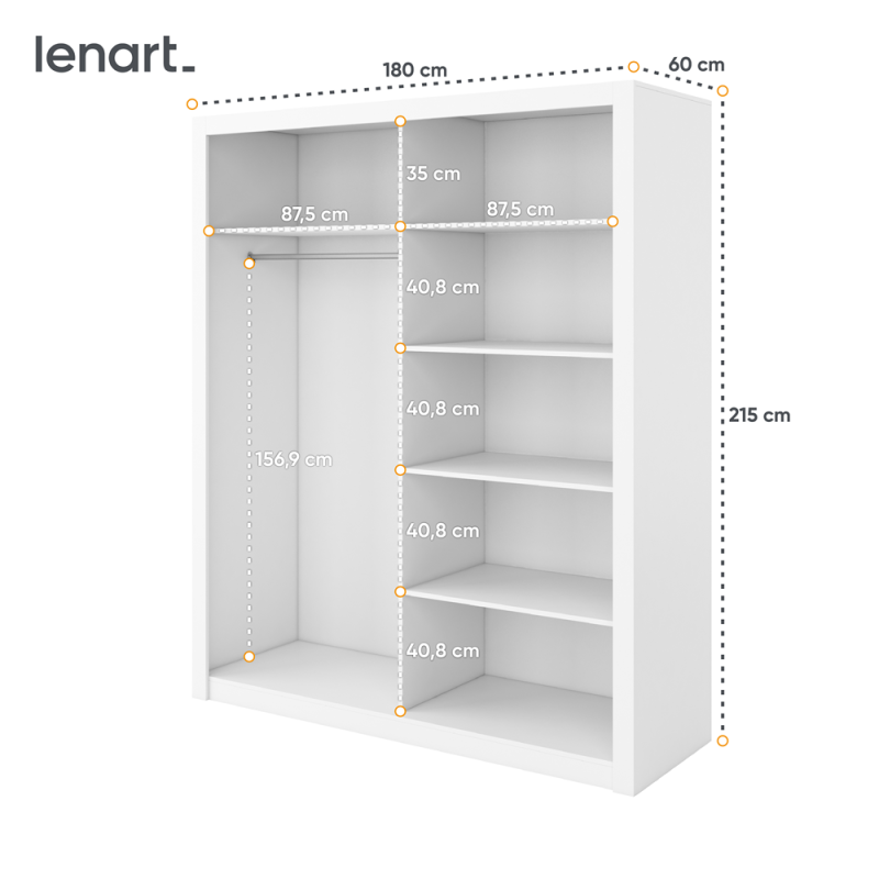 Szafa przesuwna z lustrem Idea ID-02 Lenart Kolekcja Idea