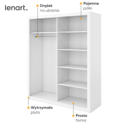 Szafa przesuwna z lustrem Idea ID-02 Lenart Kolekcja Idea