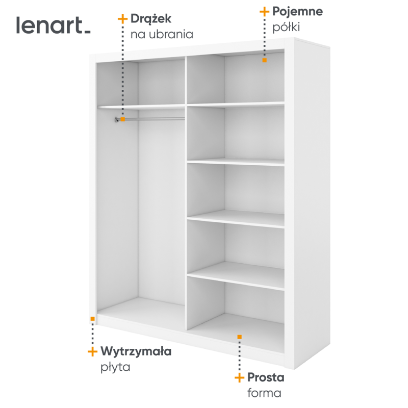 Szafa przesuwna z lustrem Idea ID-02 Lenart Kolekcja Idea