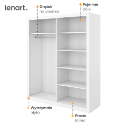 Szafa przesuwna z lustrem Idea ID-03 Lenart Kolekcja Idea