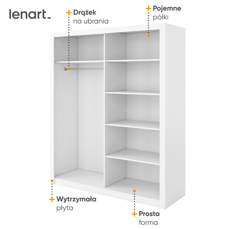 Szafa przesuwna z lustrem Idea ID-03 Lenart Kolekcja Idea
