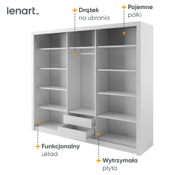 Szafa przesuwna z lustrem Idea ID-11 Lenart Kolekcja Idea