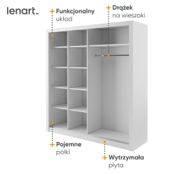 Szafa przesuwna z lustrem Idea ID-12 Lenart Kolekcja Idea