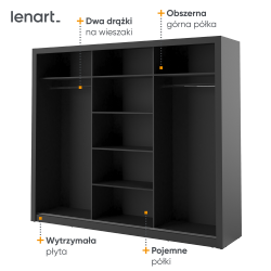 Szafa przesuwna z lustrem Arti AR-02 Lenart Kolekcja Arti