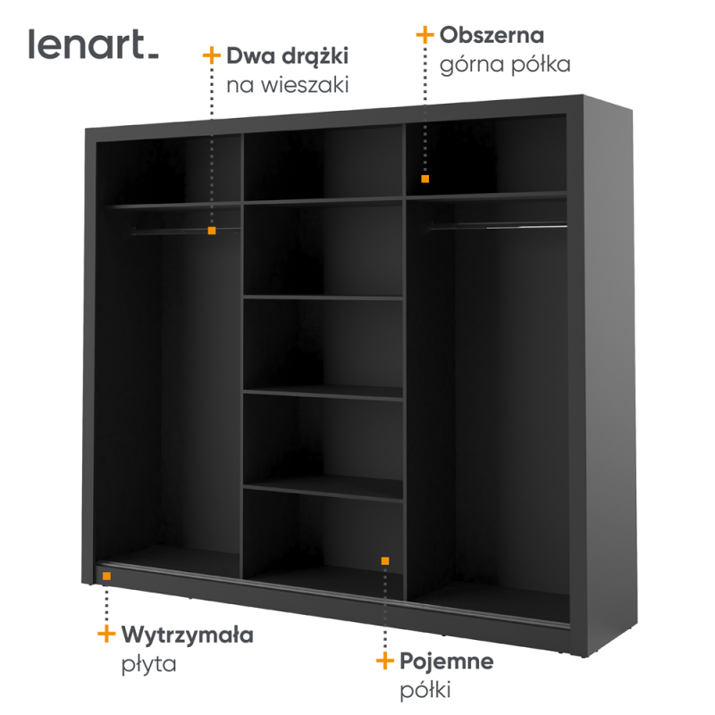 Szafa przesuwna z lustrem Arti AR-02 Lenart Kolekcja Arti