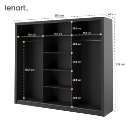 Szafa przesuwna z lustrem Arti AR-02 Lenart Kolekcja Arti