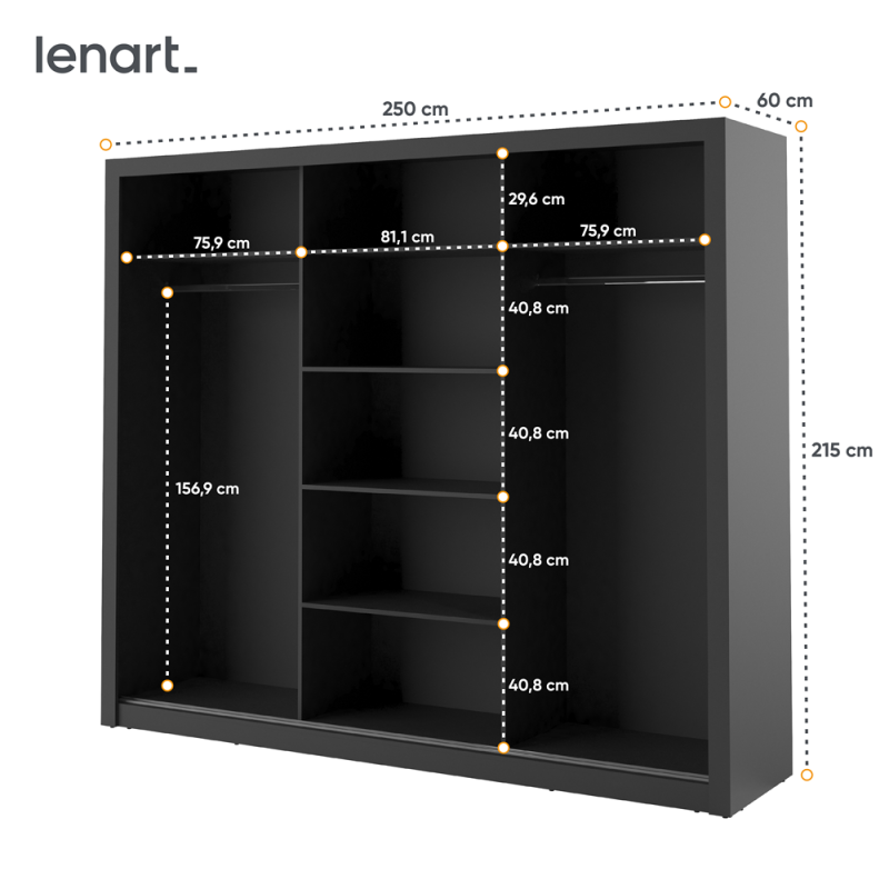 Szafa przesuwna z lustrem Arti AR-02 Lenart Kolekcja Arti