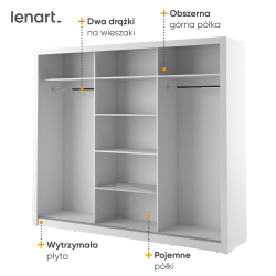 Szafa przesuwna z lustrem Arti AR-02 Lenart Kolekcja Arti