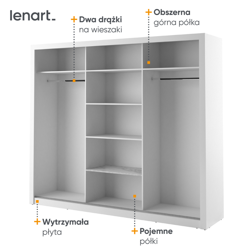 Szafa przesuwna z lustrem Arti AR-02 Lenart Kolekcja Arti