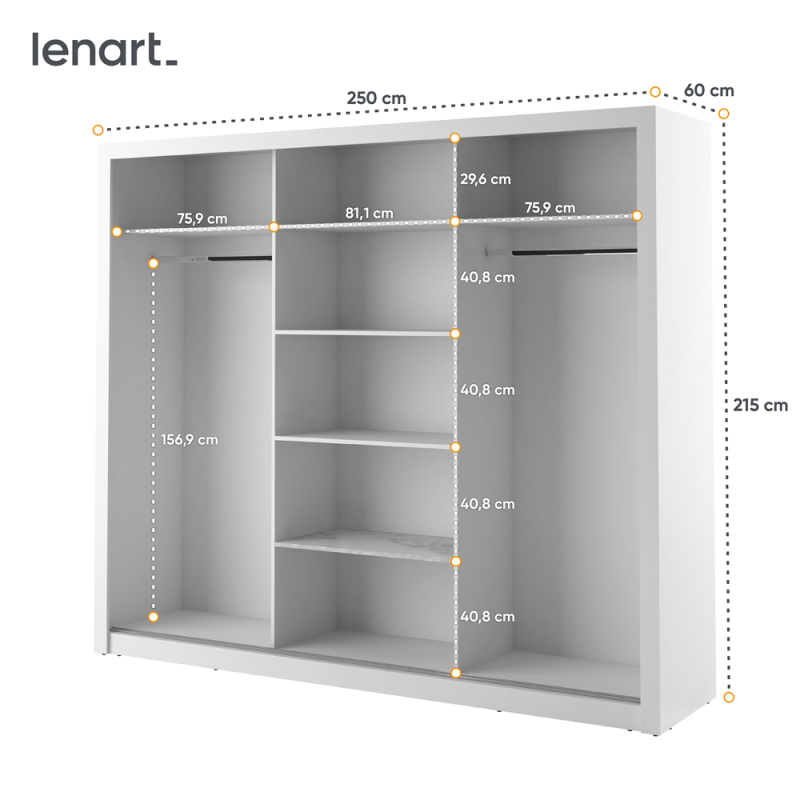 Szafa przesuwna z lustrem Arti AR-02 Lenart Kolekcja Arti