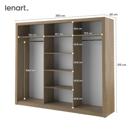 Szafa przesuwna z lustrem Arti AR-02 Lenart Kolekcja Arti