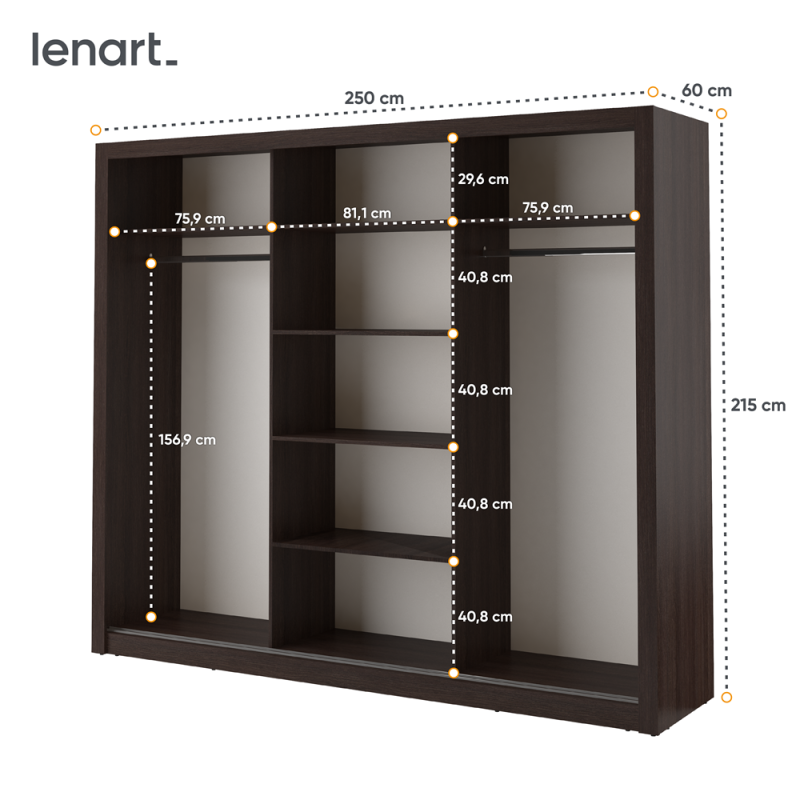 Szafa przesuwna z lustrem Arti AR-02 Lenart Kolekcja Arti