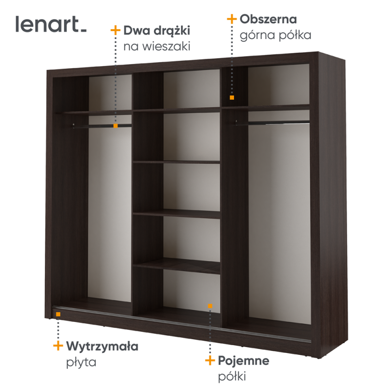 Szafa przesuwna z lustrem Arti AR-02 Lenart Kolekcja Arti