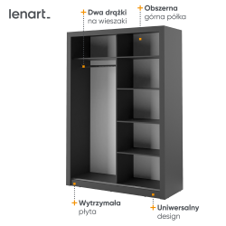 Szafa przesuwna z lustrem Arti AR-04 Lenart Kolekcja Arti