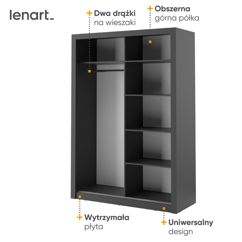 Szafa przesuwna z lustrem Arti AR-04 Lenart Kolekcja Arti