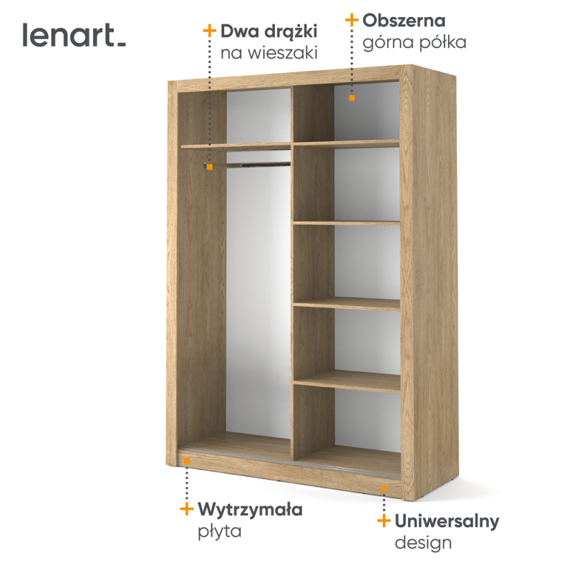 Szafa przesuwna z lustrem Arti AR-04 Lenart Kolekcja Arti