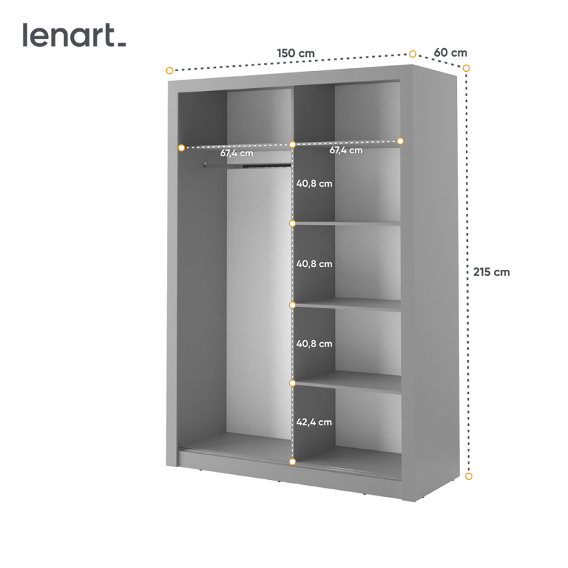 Szafa przesuwna z lustrem Arti AR-04 Lenart Kolekcja Arti