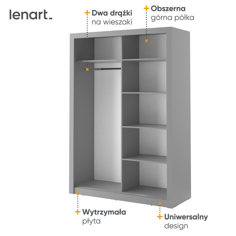 Szafa przesuwna z lustrem Arti AR-04 Lenart Kolekcja Arti