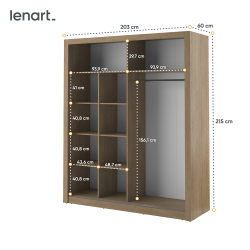 Szafa przesuwna z lustrem Arti AR-08 Lenart Kolekcja Arti