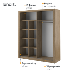 Szafa przesuwna z lustrem Arti AR-08 Lenart Kolekcja Arti