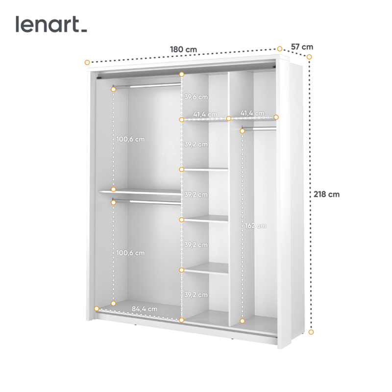 Szafa przesuwna z lustrem Arti AR-17 Lenart Kolekcja Arti