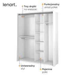 Szafa przesuwna z lustrem Arti AR-17 Lenart Kolekcja Arti
