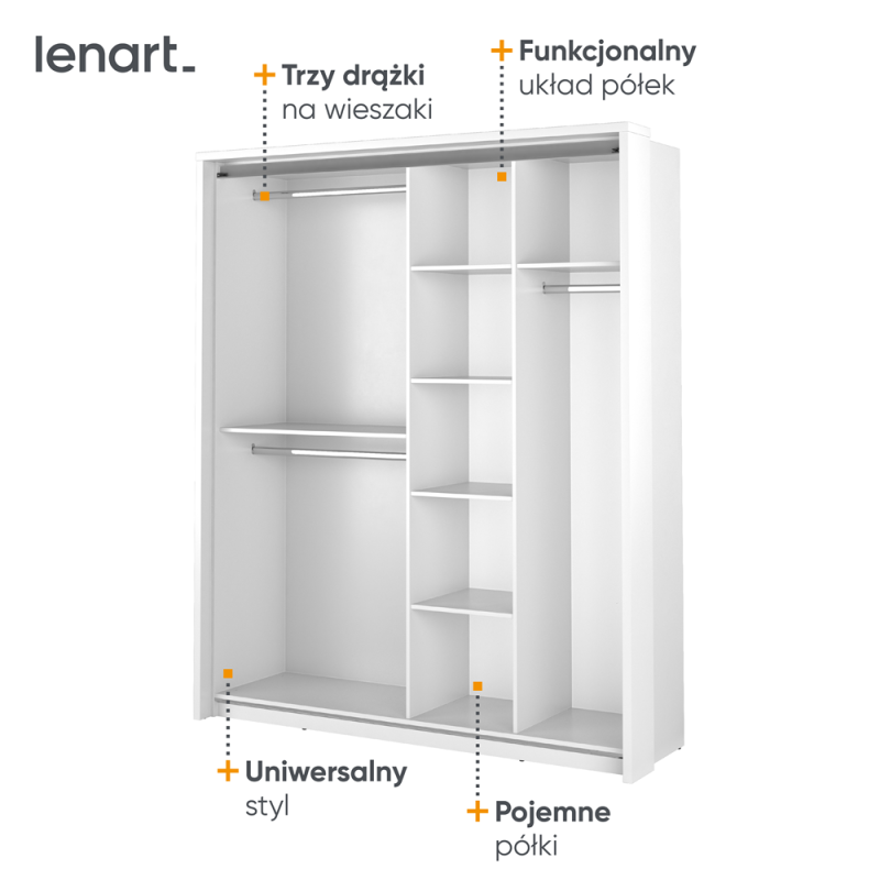 Szafa przesuwna z lustrem Arti AR-17 Lenart Kolekcja Arti