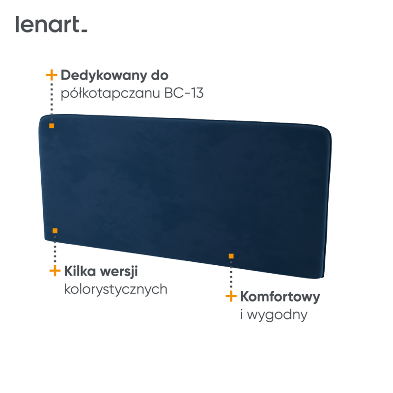 BED CONCEPT BC-33 - zagłówek tapicerowany 180 do BC-13 - granat