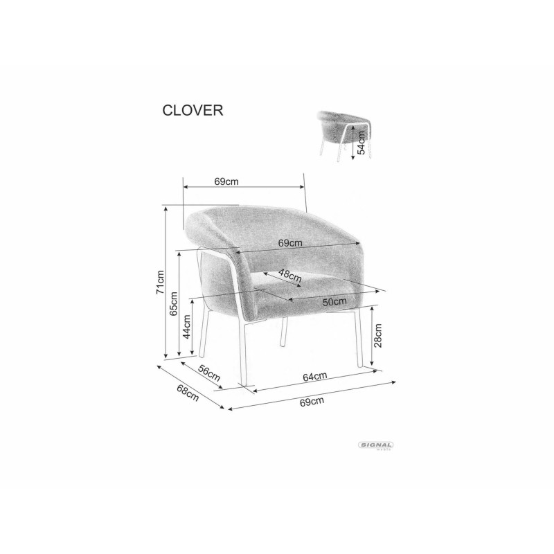 FOTEL CLOVER BREGO CZARNY STELAŻ/ CURRY 68