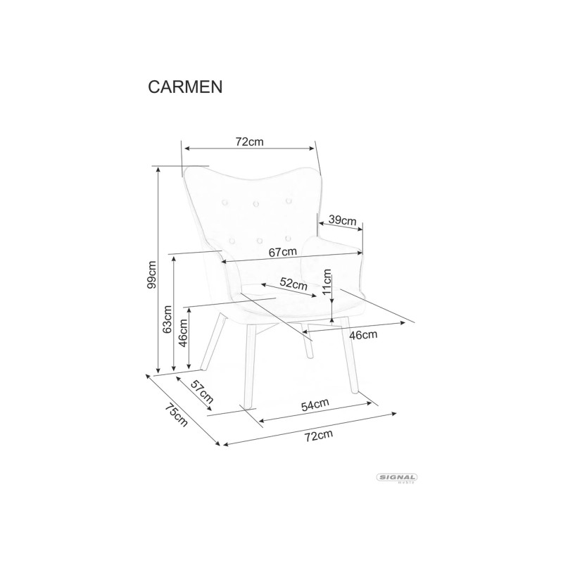 FOTEL CARMEN VELVET CZARNY MAT STELAŻ/ CZARNY BLUVEL 19