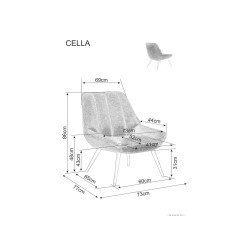 FOTEL CELLA BREGO CZARNY STELAŻ/ OLIWKA 77