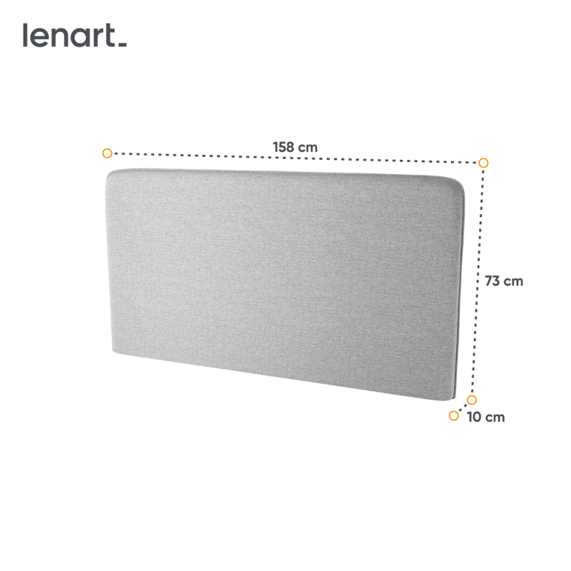 BED CONCEPT BC-17 - zagłówek tapicerowany 160 do BC-12 - szary