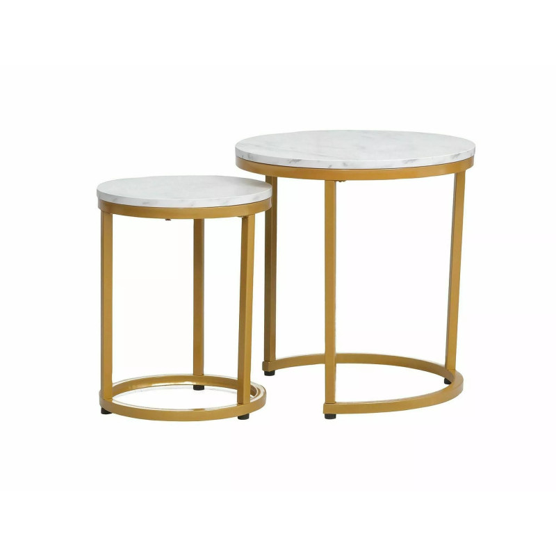 ŁAWA HOLA BIAŁY EFEKT MARMURU/ZŁOTY (ZESTAW)