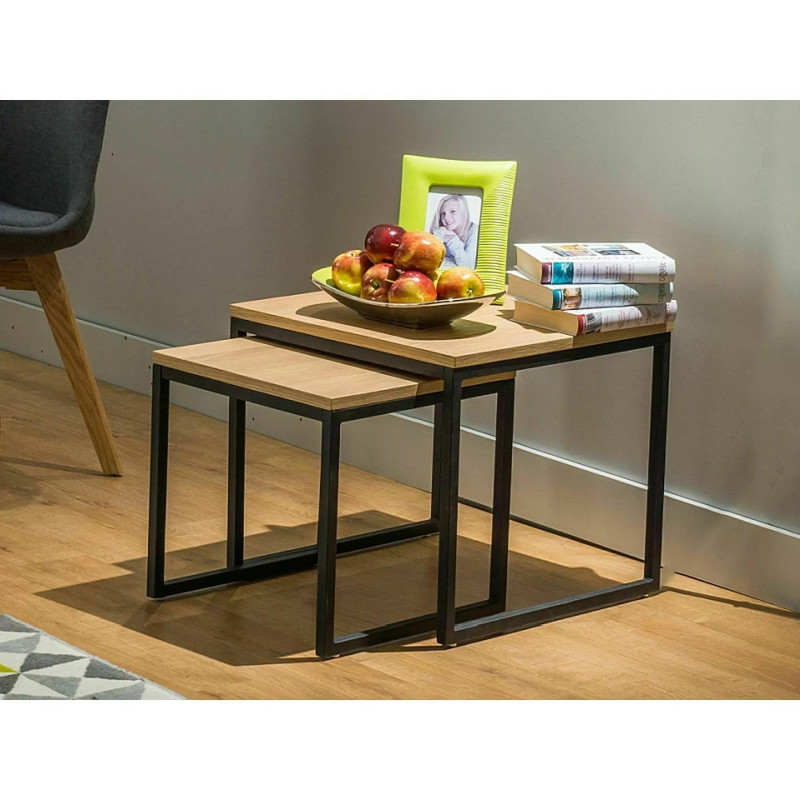 ŁAWA LARGO DUO DĄB/CZARNY (ZESTAW)