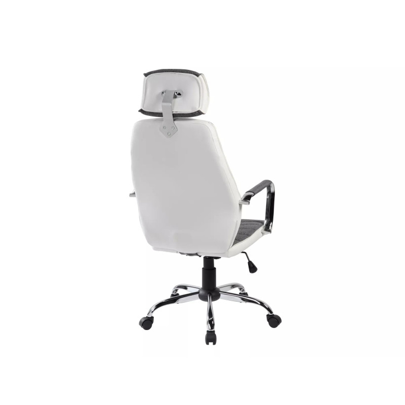 FOTEL OBROTOWY Q-035 SZARY/BIAŁY