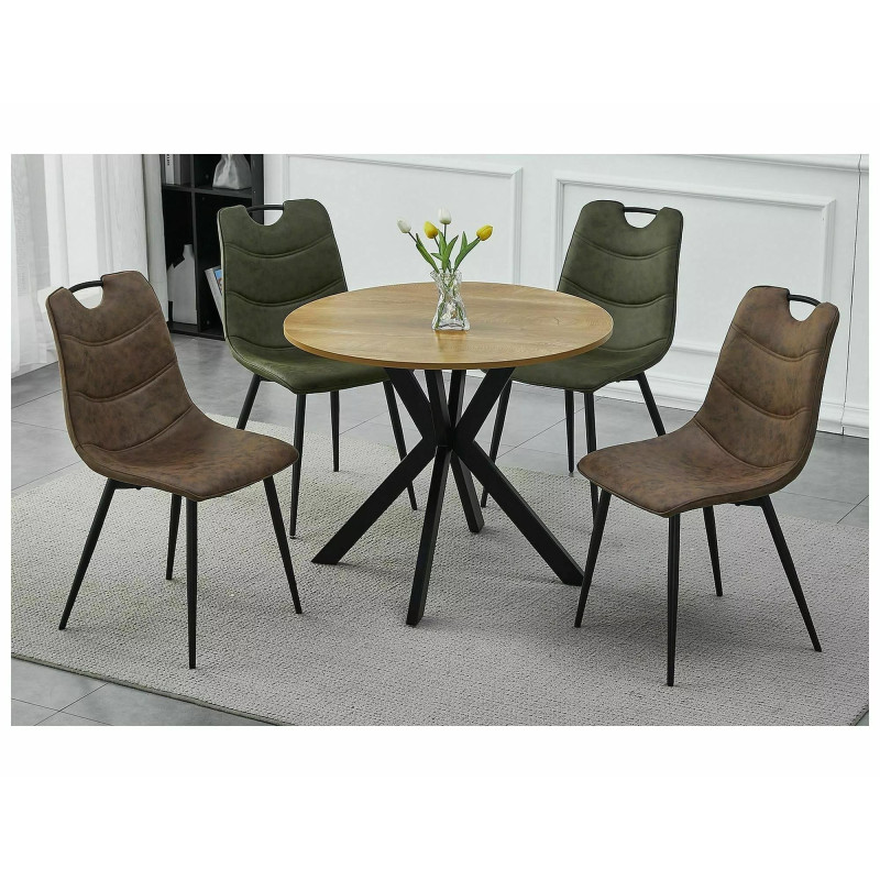 STÓŁ TALIA II DĄB/CZARNY MAT FI 90