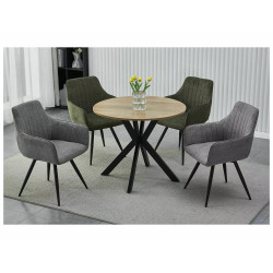 STÓŁ TALIA II DĄB/CZARNY MAT FI 90