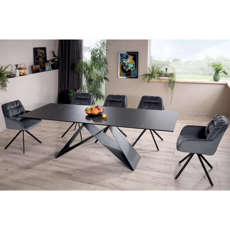 Stół ceramiczny Westin Ceramic sahara noir/czarny mat(160-240)x90