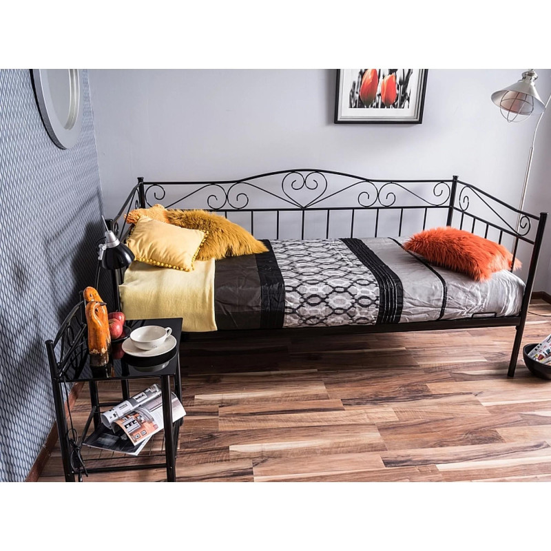 ŁÓŻKO BIRMA 90X200 CZARNY