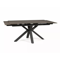 Rozkładany stół Columbus Ceramic brązowy efekt drewna/czarny 160(240)x90