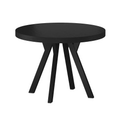 Rozkładany stół Domingo okleina naturalna czarny/czarny fi 100(100-250)