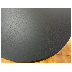 Rozkładany stół Domingo okleina naturalna czarny/czarny fi 100(100-250)