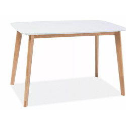 Stół Mosso I biały/dąb 120X75