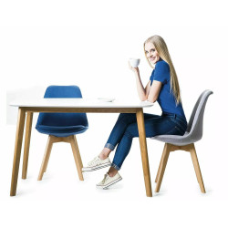 Stół Mosso I biały/dąb 120X75