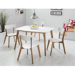 Stół Mosso I biały/dąb 120X75