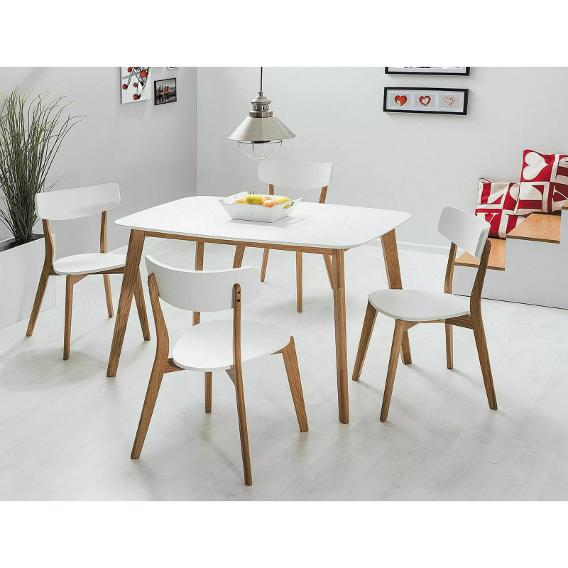 Stół Mosso I biały/dąb 120X75