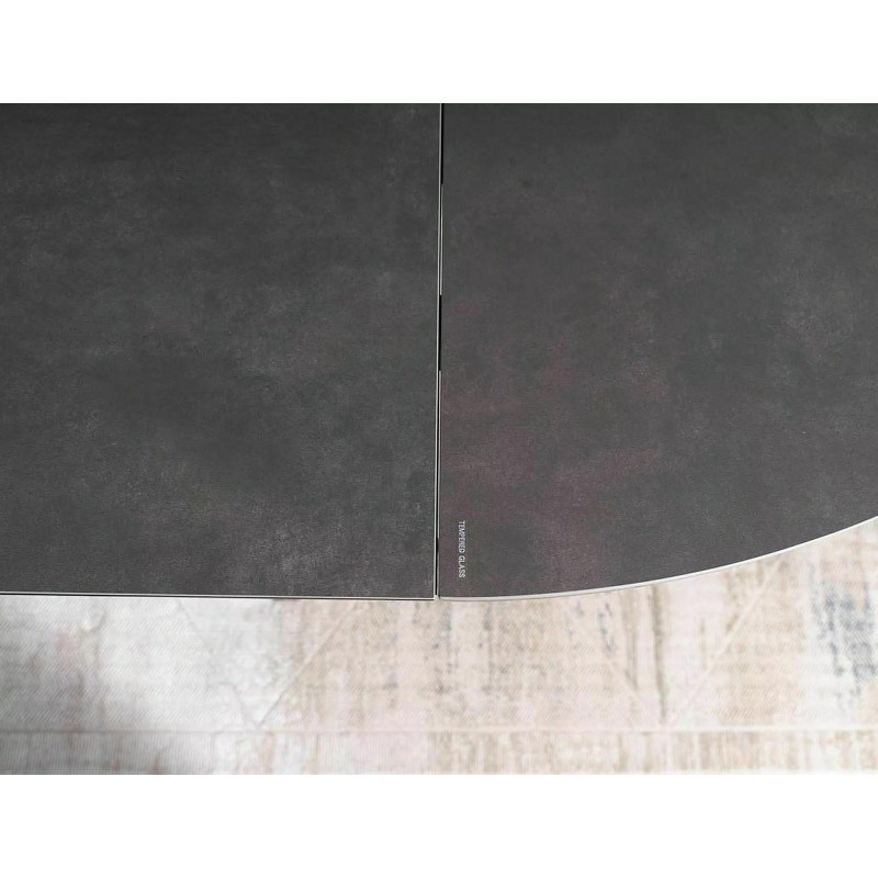 Nowoczesny stół Porto Ceramic ciemny szary/czarny mat 120(160)x120