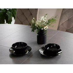 Nowoczesny stół Porto Ceramic ciemny szary/czarny mat 120(160)x120