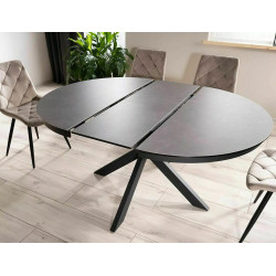 Nowoczesny stół Porto Ceramic ciemny szary/czarny mat 120(160)x120